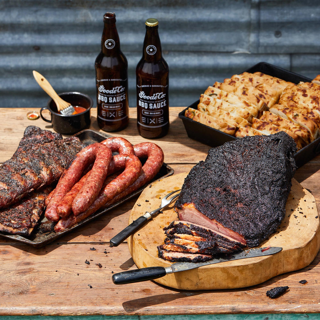 The Davy Crockett includes brisket and sausage and more bbq delights